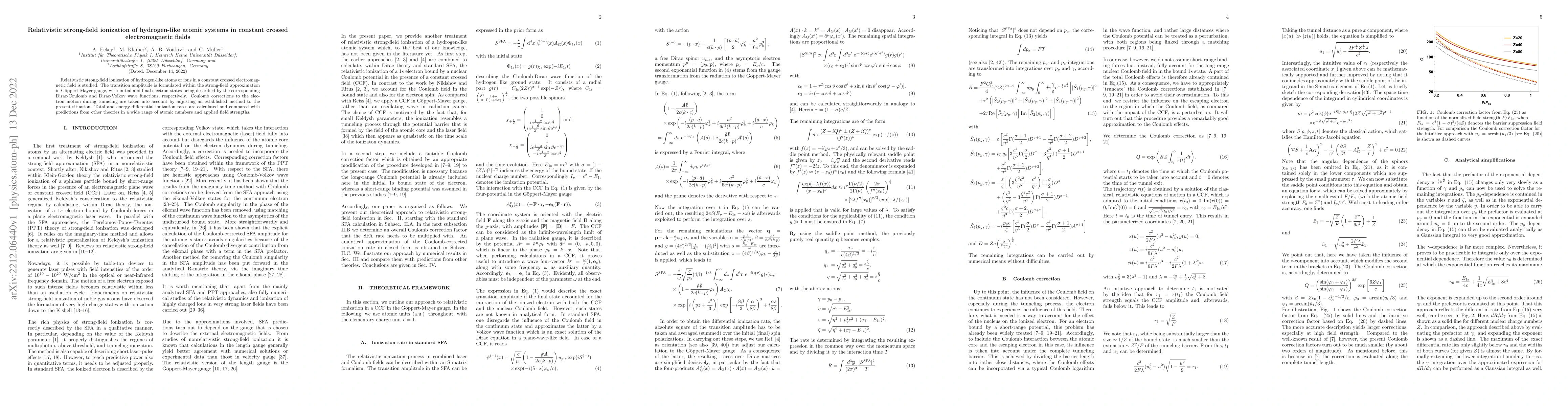 Thumbnail for Relativistic strong-field ionization of hydrogen-like atomic systems in
  constant crossed electromagnetic fields