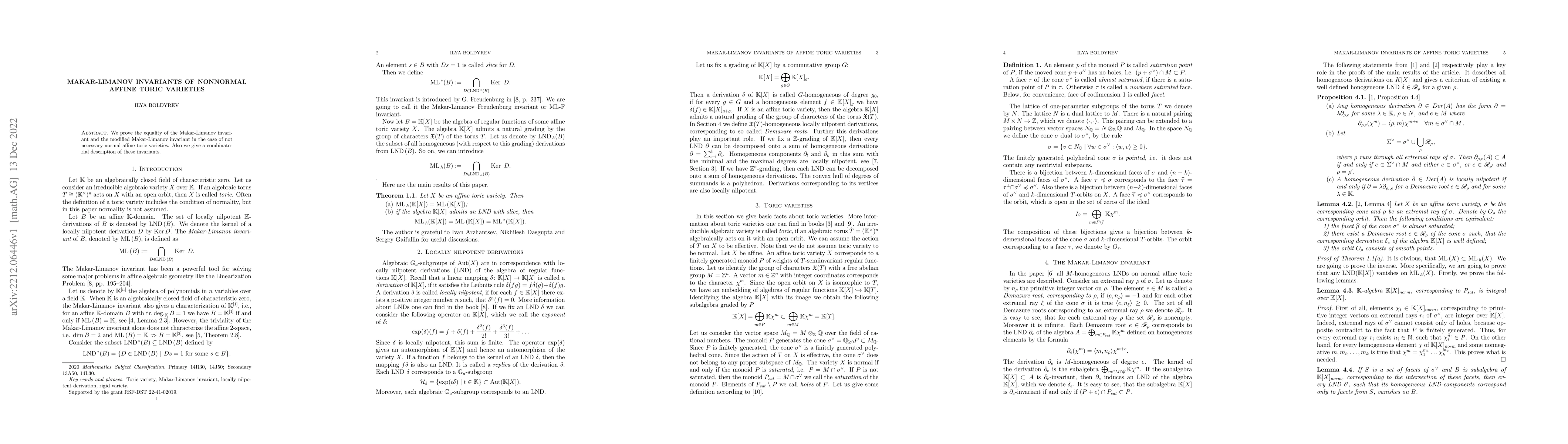 Thumbnail for Makar-Limanov invariants of nonnormal affine toric varieties