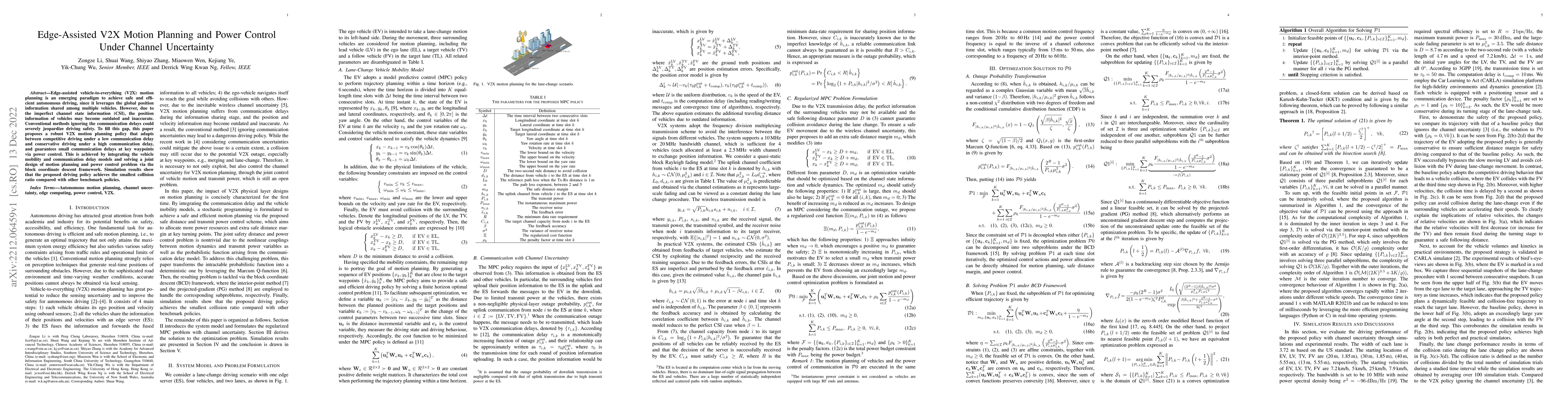 Thumbnail for Edge-Assisted V2X Motion Planning and Power Control Under Channel
  Uncertainty