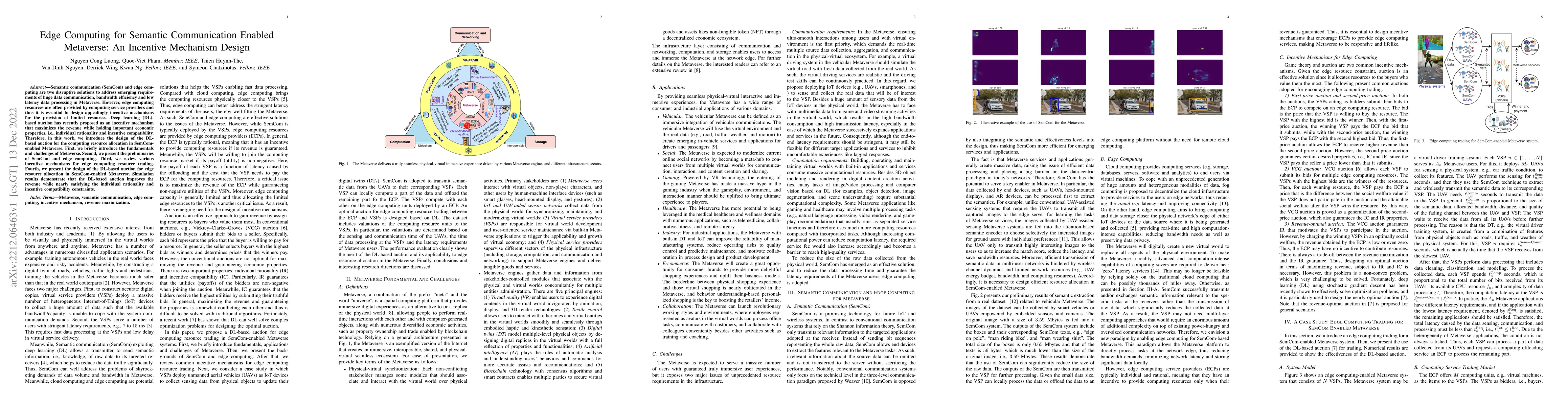 Thumbnail for Edge Computing for Semantic Communication Enabled Metaverse: An
  Incentive Mechanism Design