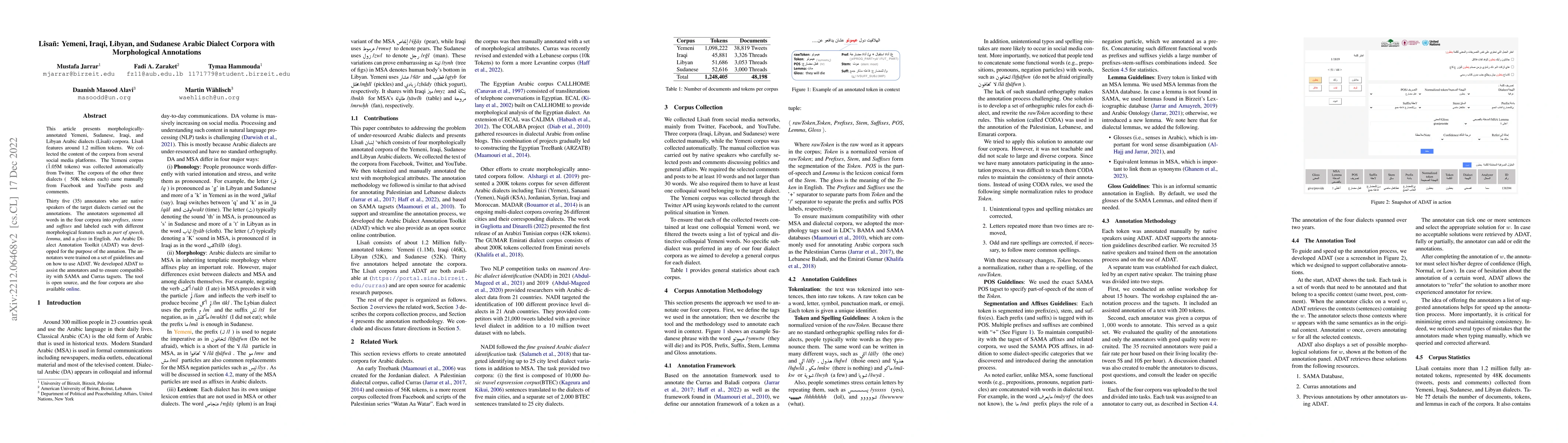 Thumbnail for Lisan: Yemeni, Iraqi, Libyan, and Sudanese Arabic Dialect Copora with
  Morphological Annotations