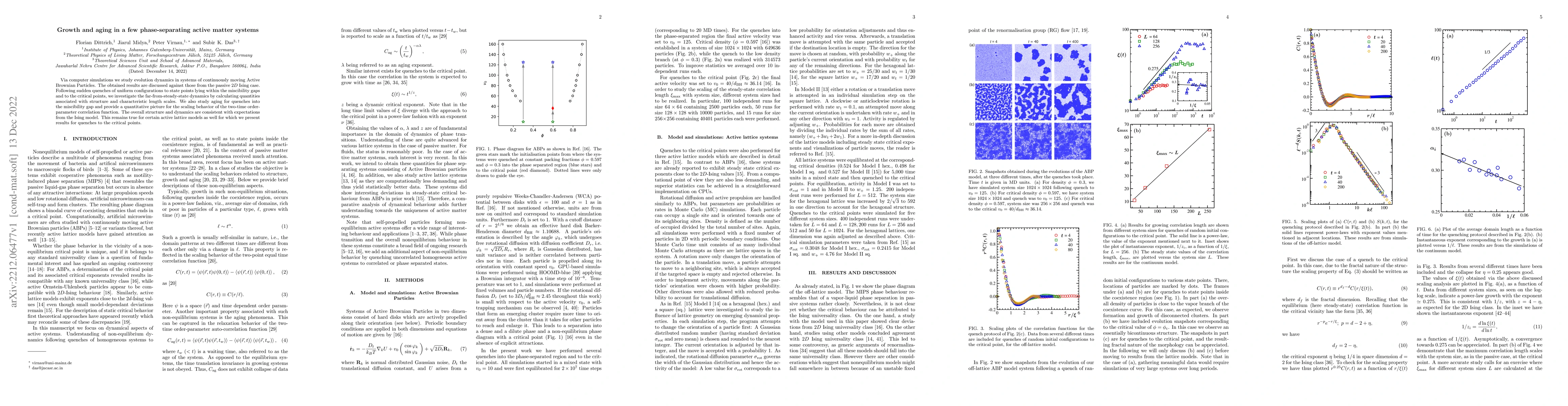 Thumbnail for Growth and aging in a few phase-separating active matter systems