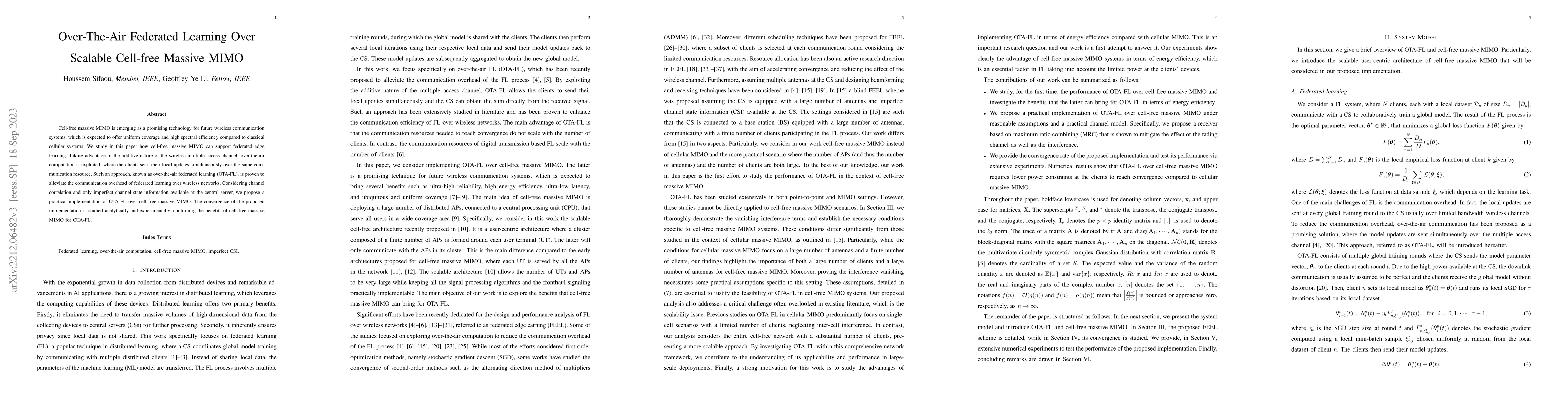 Thumbnail for Over-The-Air Federated Learning Over Scalable Cell-free Massive MIMO