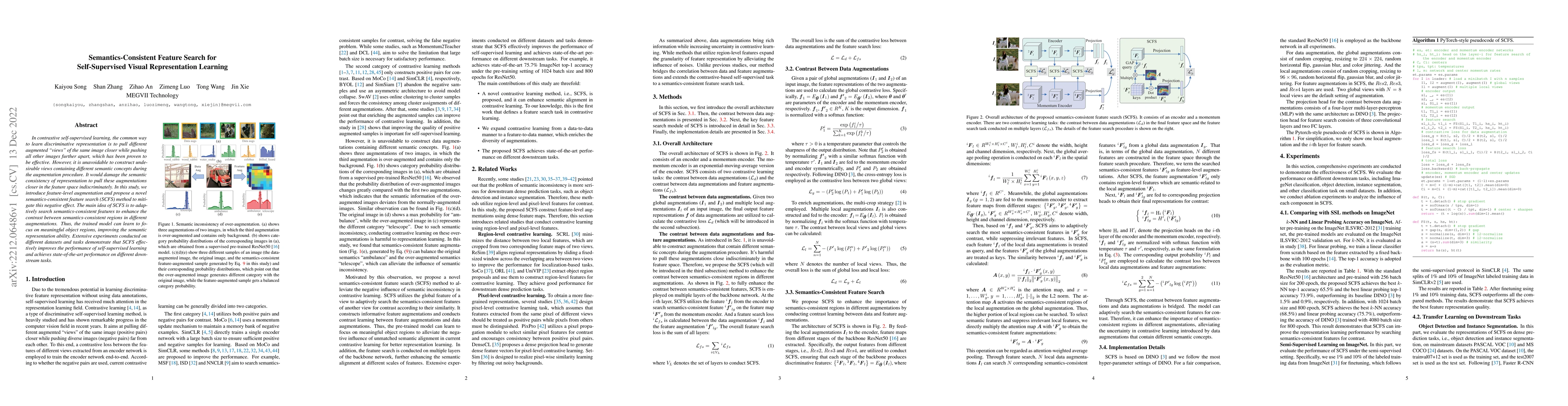 Thumbnail for Semantics-Consistent Feature Search for Self-Supervised Visual
  Representation Learning