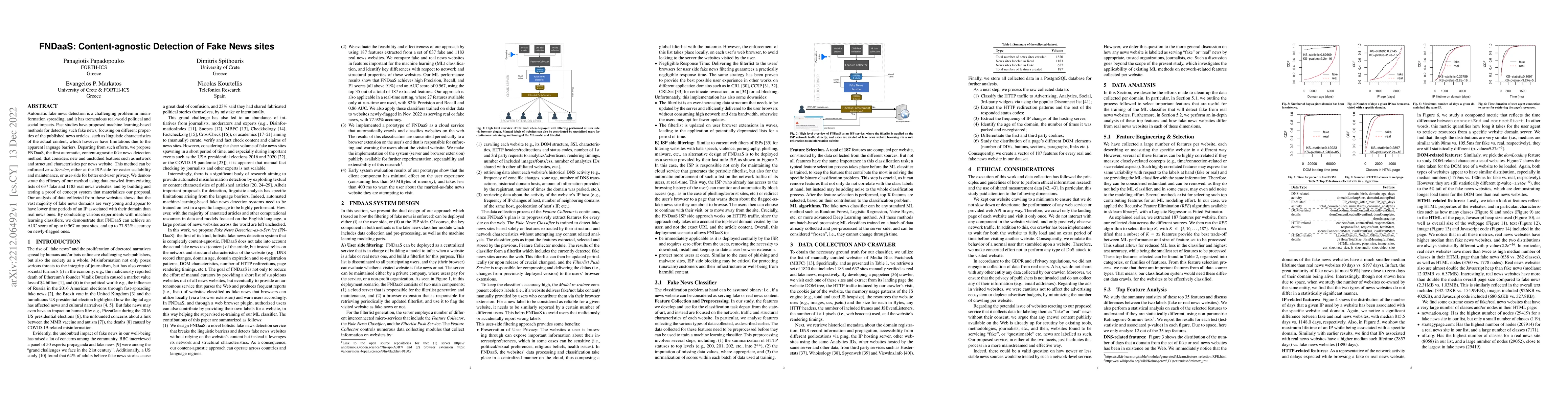 Thumbnail for FNDaaS: Content-agnostic Detection of Fake News sites