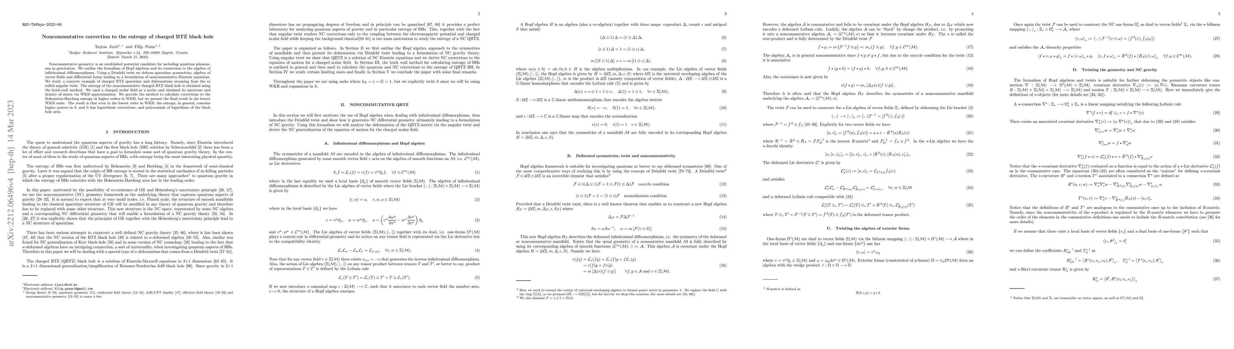 Thumbnail for Noncommutative correction to the entropy of charged BTZ black hole