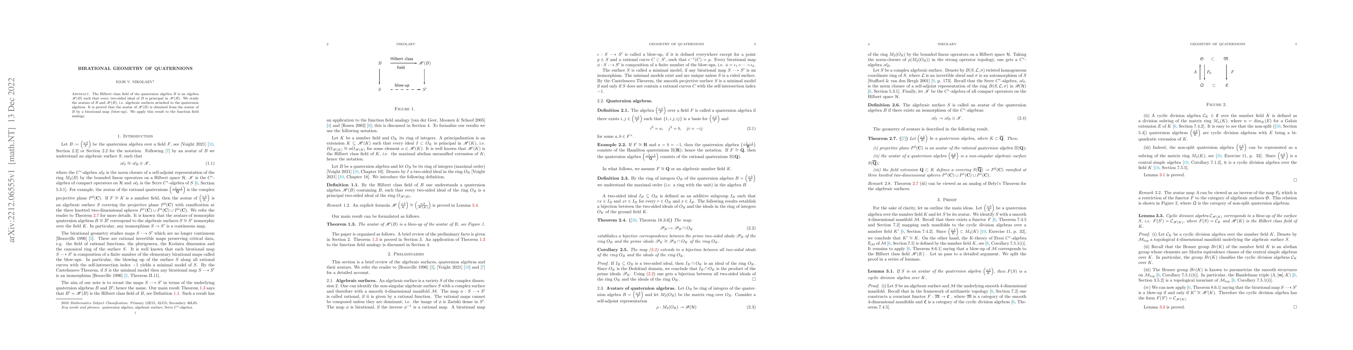 Thumbnail for Birational geometry of quaternions