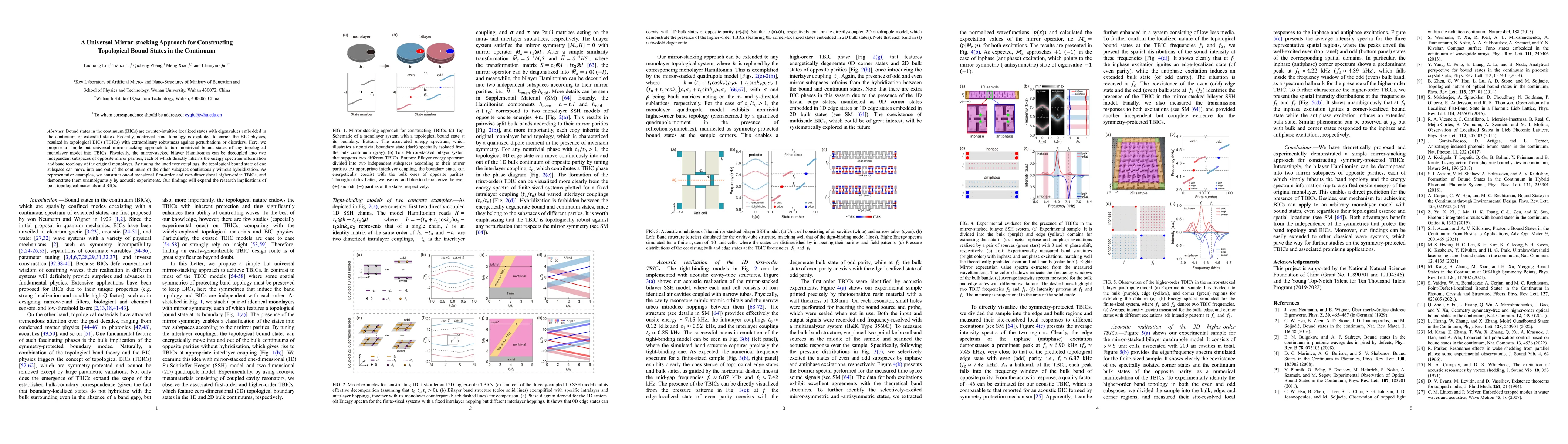 Thumbnail for A Universal Mirror-stacking Approach for Constructing Topological Bound
  States in the Continuum