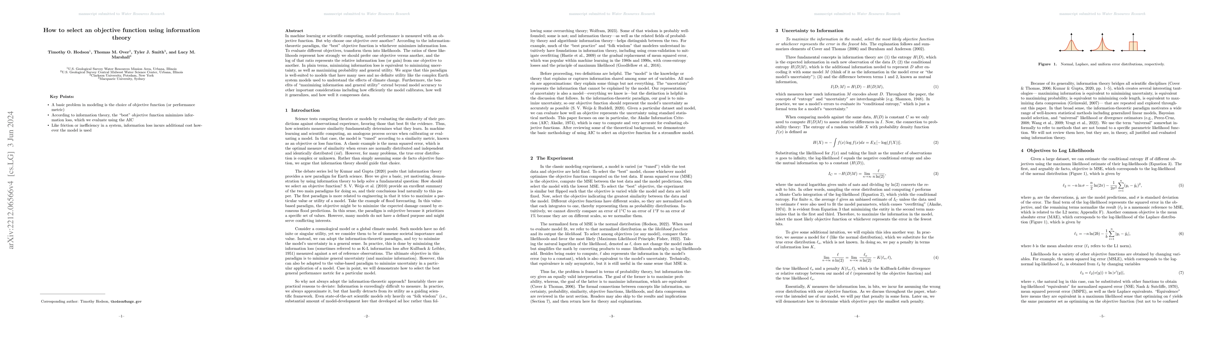 Thumbnail for How to select an objective function using information theory