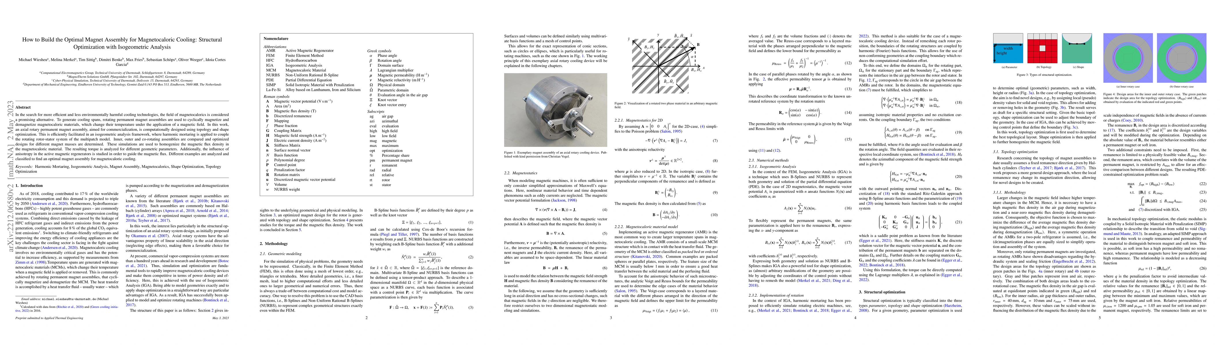 Thumbnail for How to Build the Optimal Magnet Assembly for Magnetocaloric Cooling:
  Structural Optimization with Isogeometric Analysis