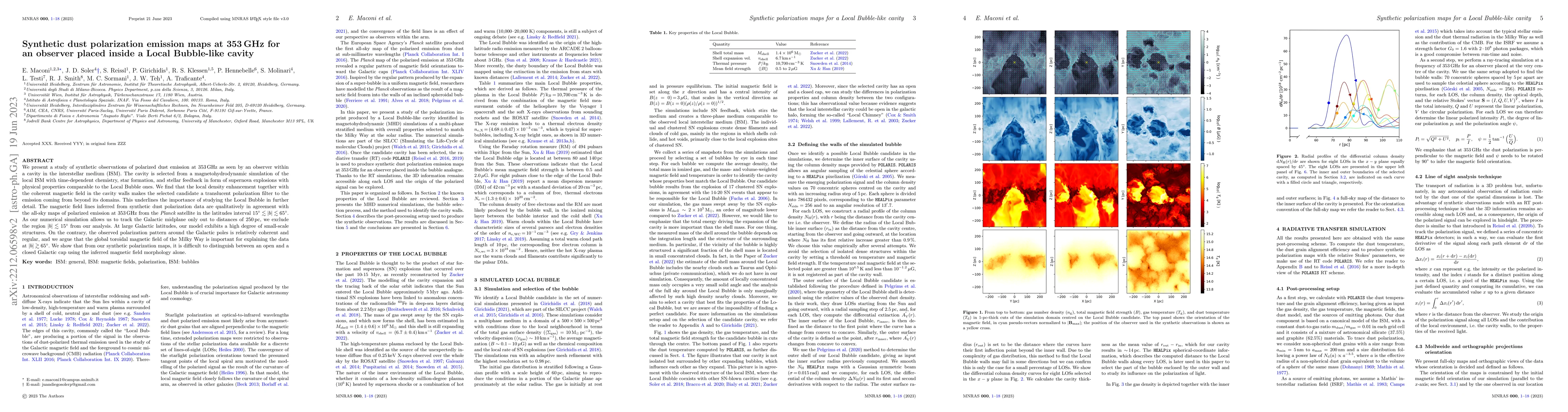Thumbnail for Synthetic dust polarization emission maps at 353 GHz for an observer
  placed inside a Local Bubble-like cavity