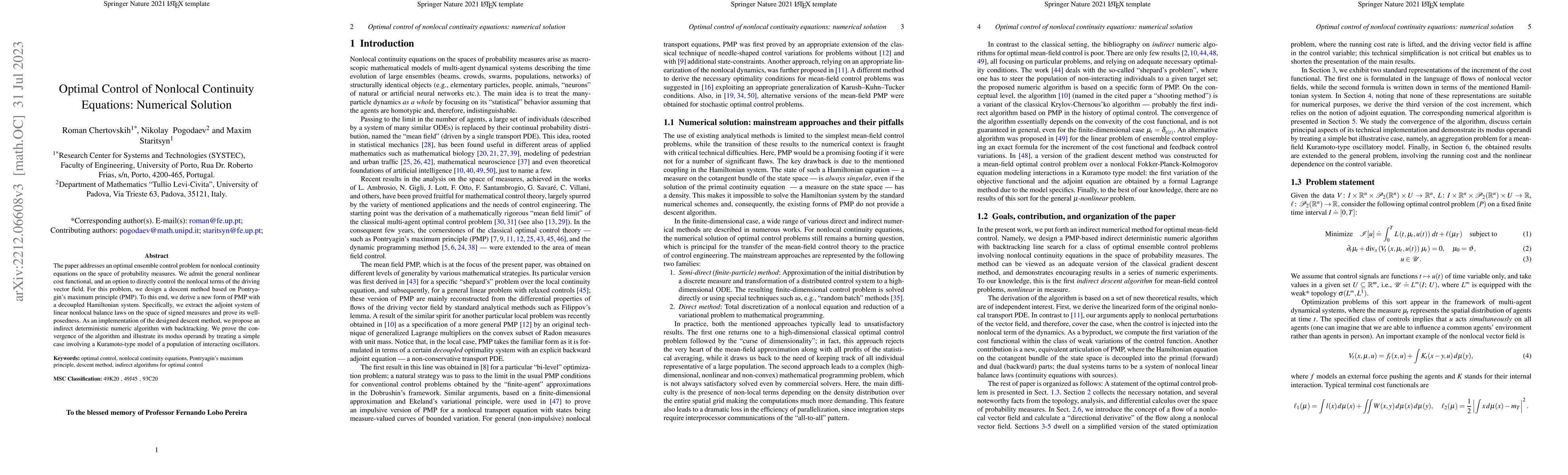 Thumbnail for Optimal control of nonlocal continuity equations: numerical solution