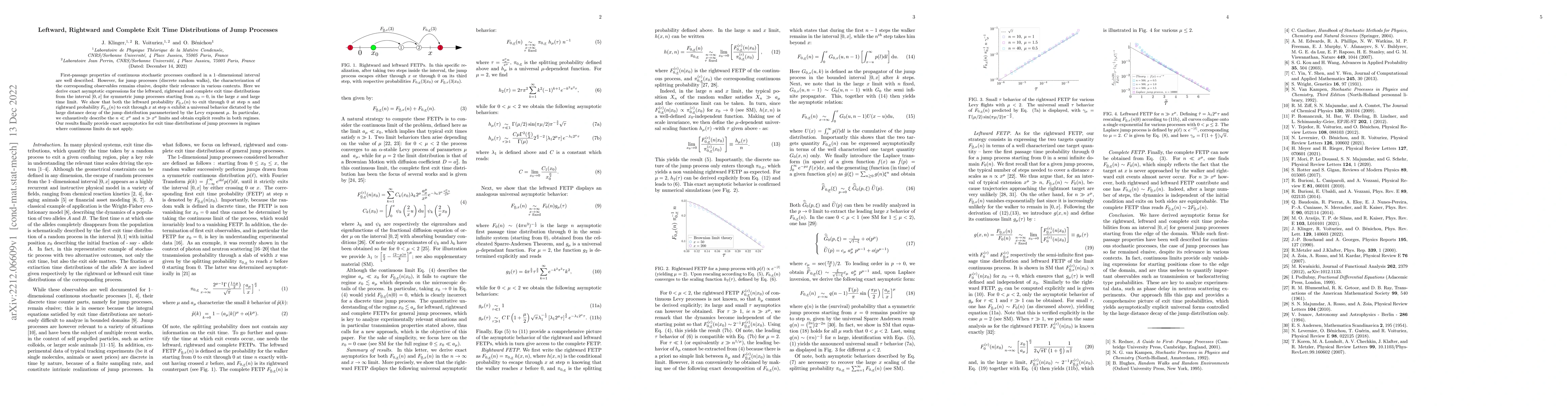 Thumbnail for Leftward, Rightward and Complete Exit Time Distributions of Jump
  Processes