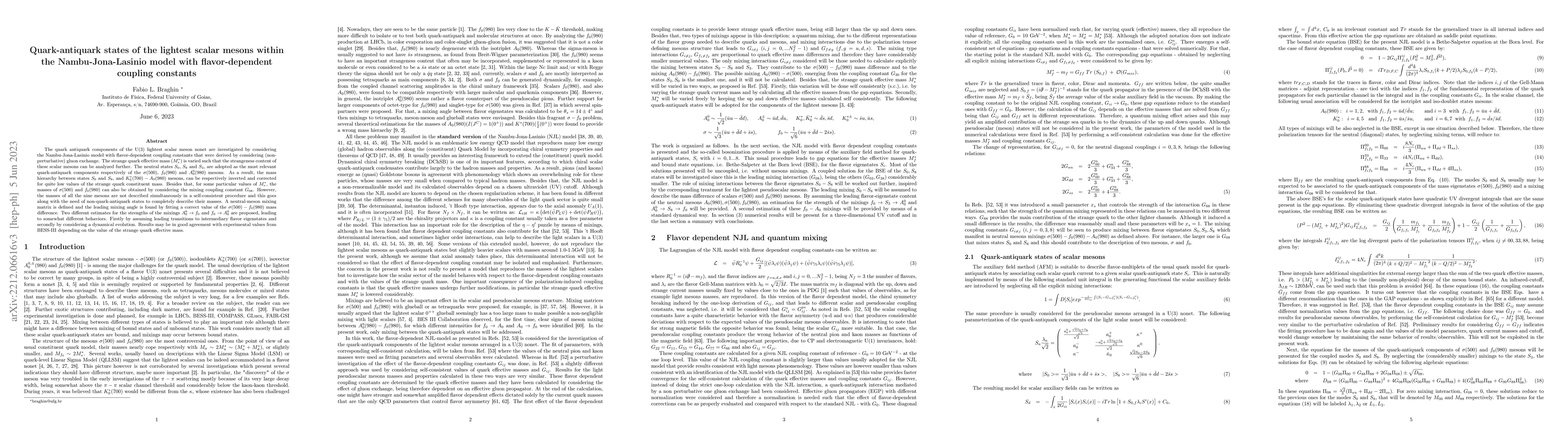 Thumbnail for Quark-antiquark states of the lightest scalar mesons within the
  Nambu-Jona-Lasinio model with flavor-dependent coupling constants