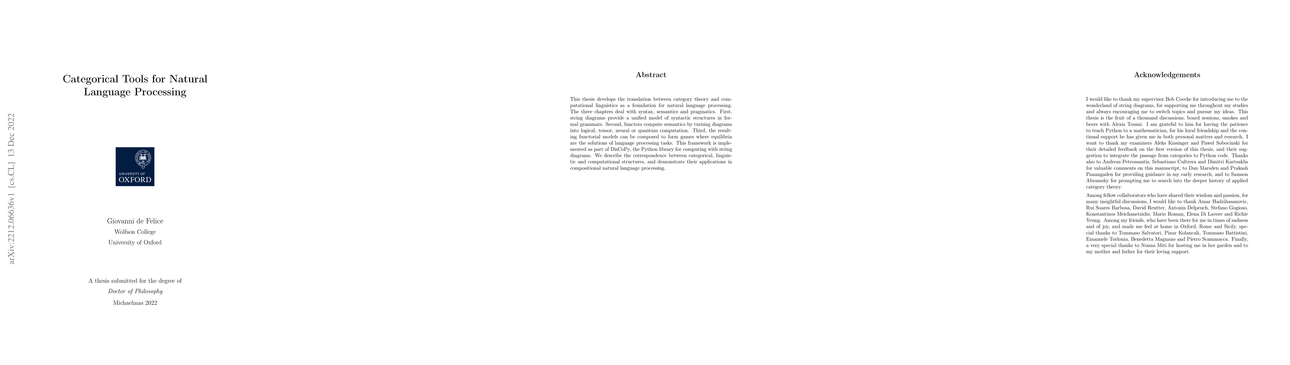 Thumbnail for Categorical Tools for Natural Language Processing