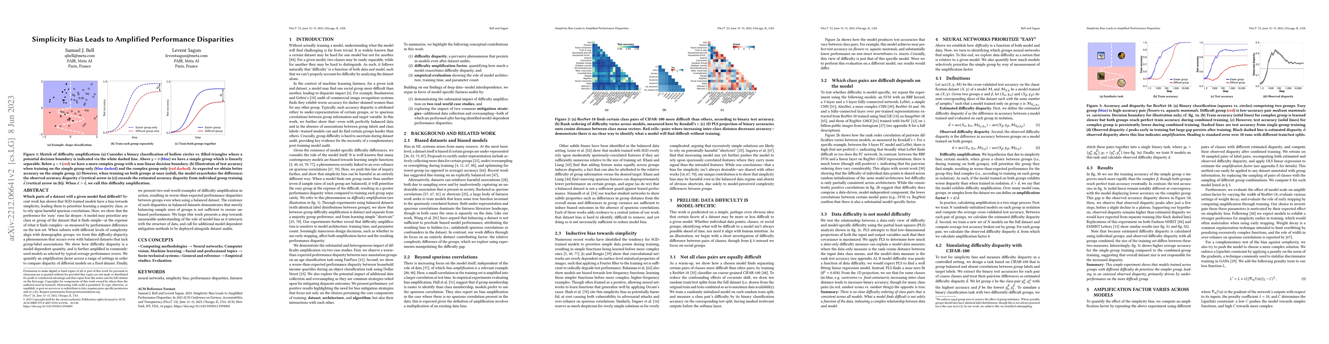 Thumbnail for Simplicity Bias Leads to Amplified Performance Disparities
