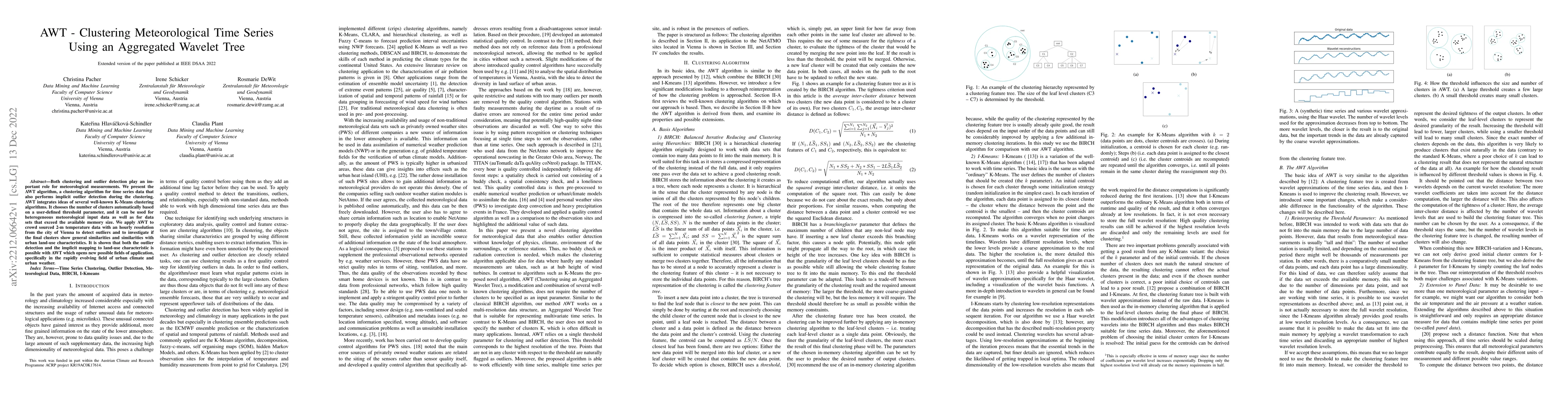 Thumbnail for AWT -- Clustering Meteorological Time Series Using an Aggregated Wavelet
  Tree