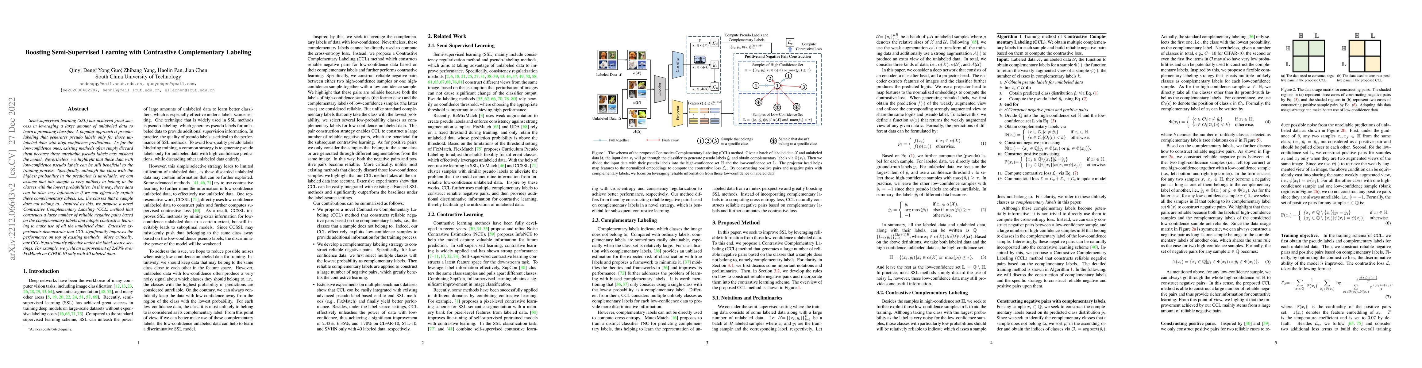Thumbnail for Boosting Semi-Supervised Learning with Contrastive Complementary
  Labeling