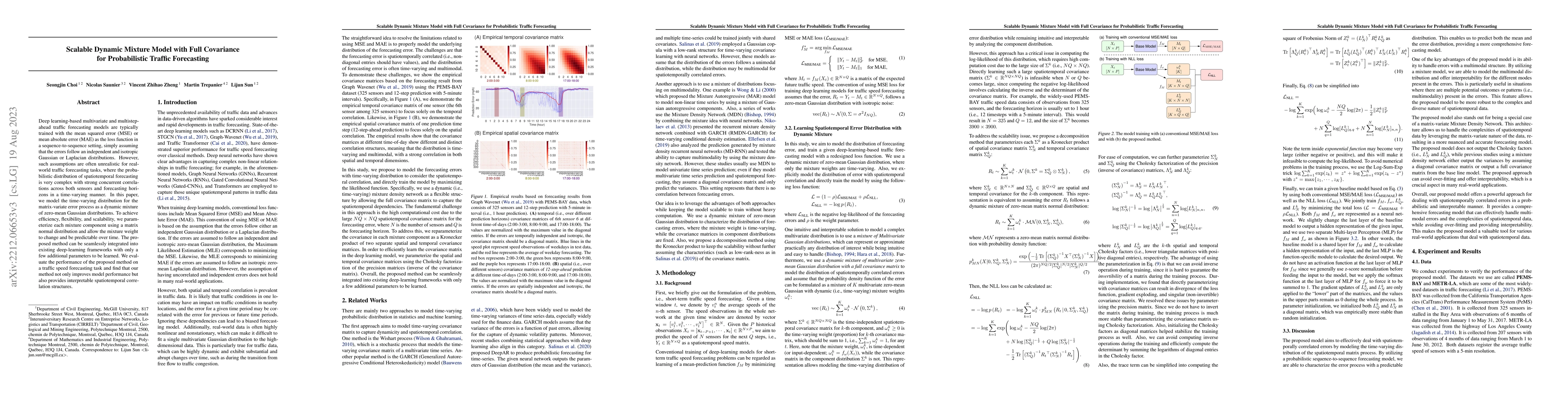 Thumbnail for Scalable Dynamic Mixture Model with Full Covariance for Probabilistic
  Traffic Forecasting