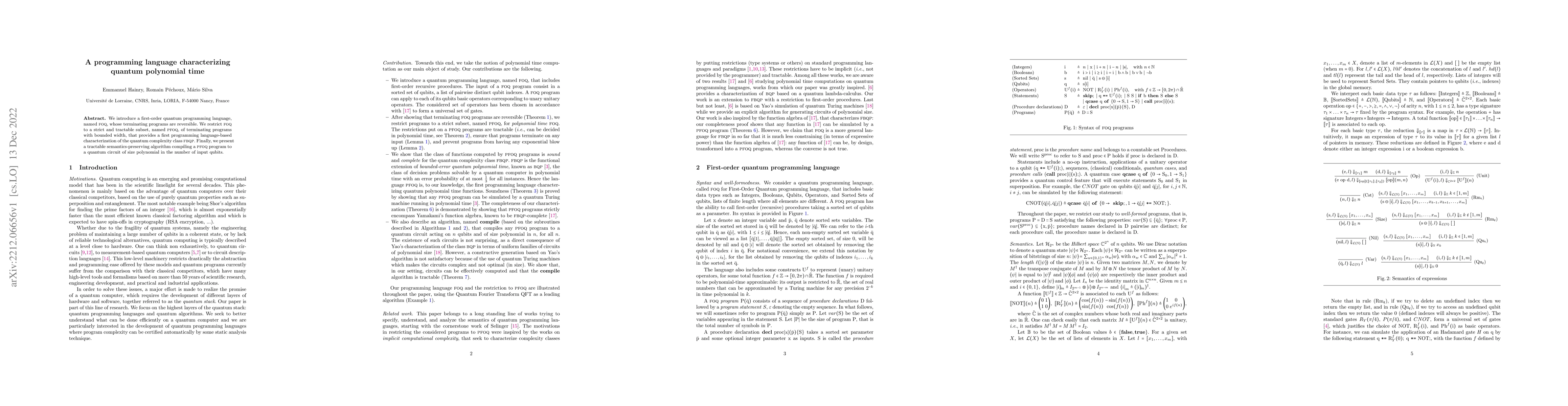 Thumbnail for A programming language characterizing quantum polynomial time