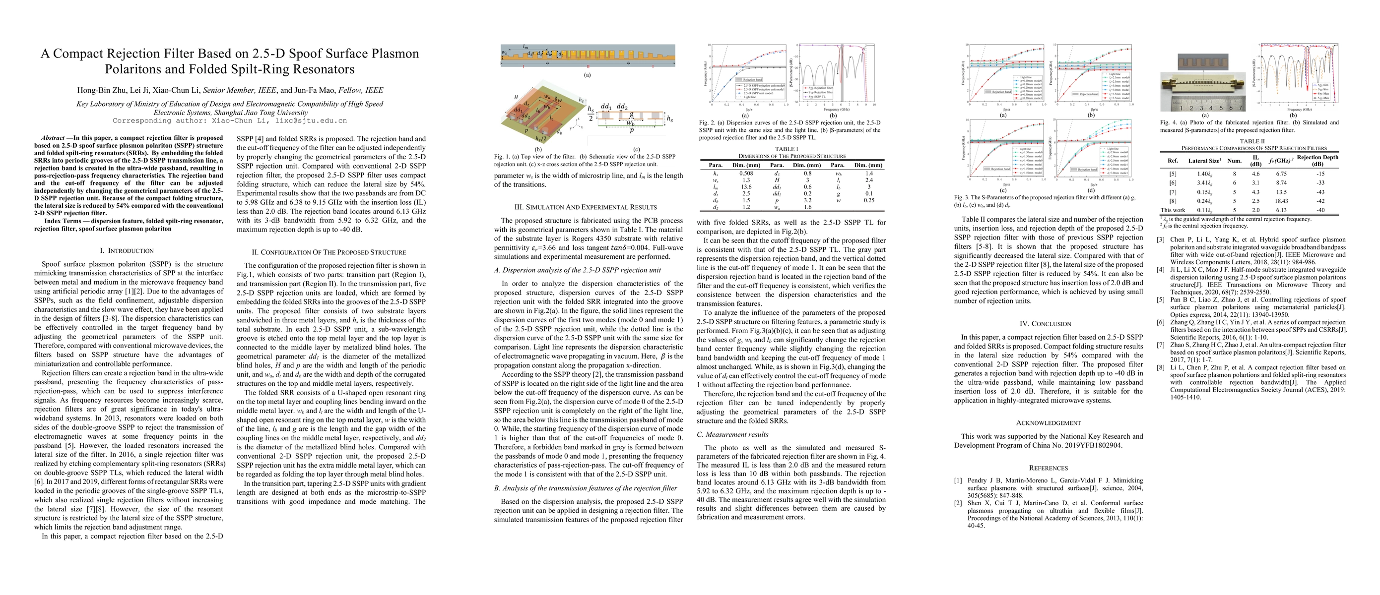 Thumbnail for A Compact Rejection Filter Based on 2.5-D Spoof Surface Plasmon
  Polaritons and Folded Spilt-Ring Resonators