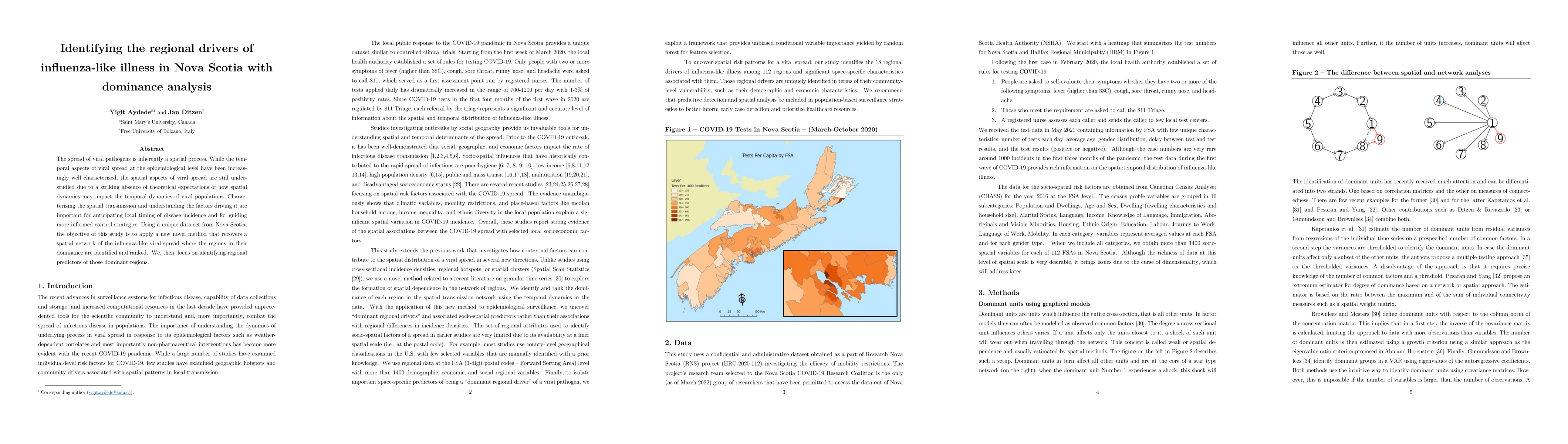 Thumbnail for Identifying the regional drivers of influenza-like illness in Nova
  Scotia with dominance analysis