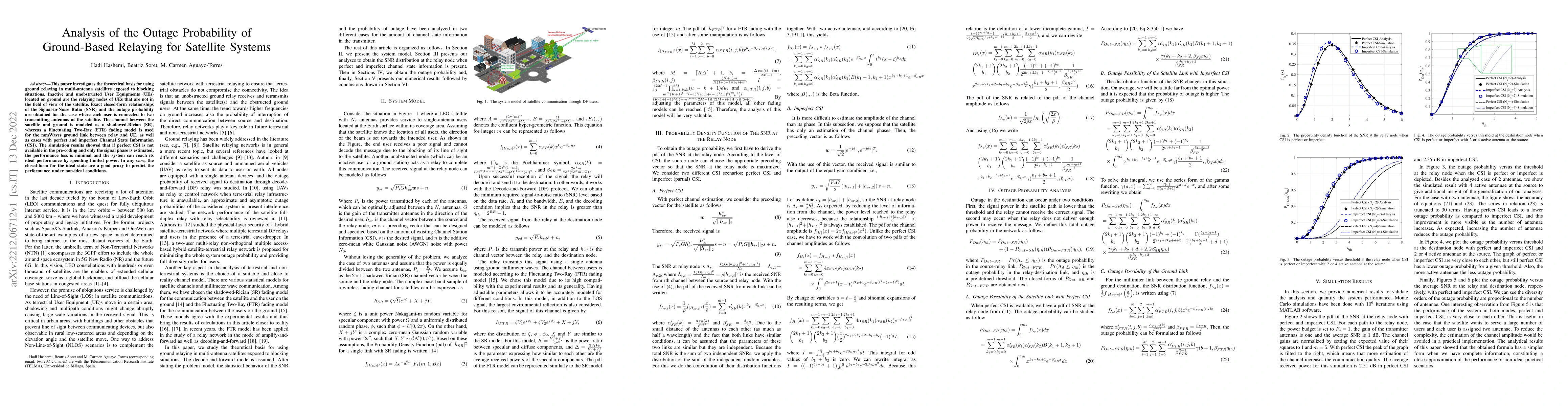 Thumbnail for Analysis of the Outage Probability of Ground-Based Relaying for
  Satellite Systems