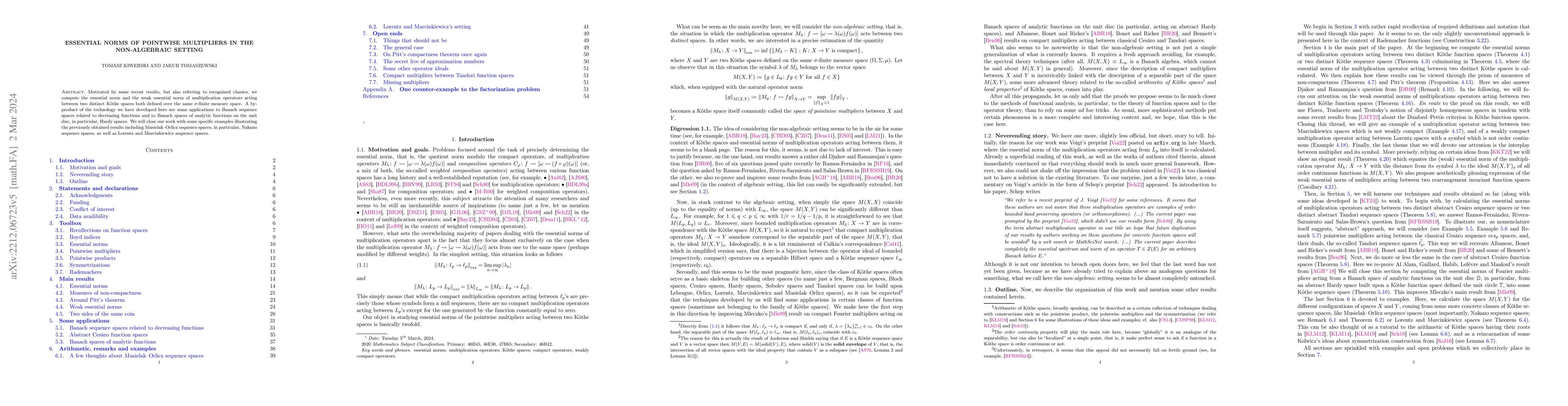 Thumbnail for Essential norms of pointwise multipliers in the non-algebraic setting
