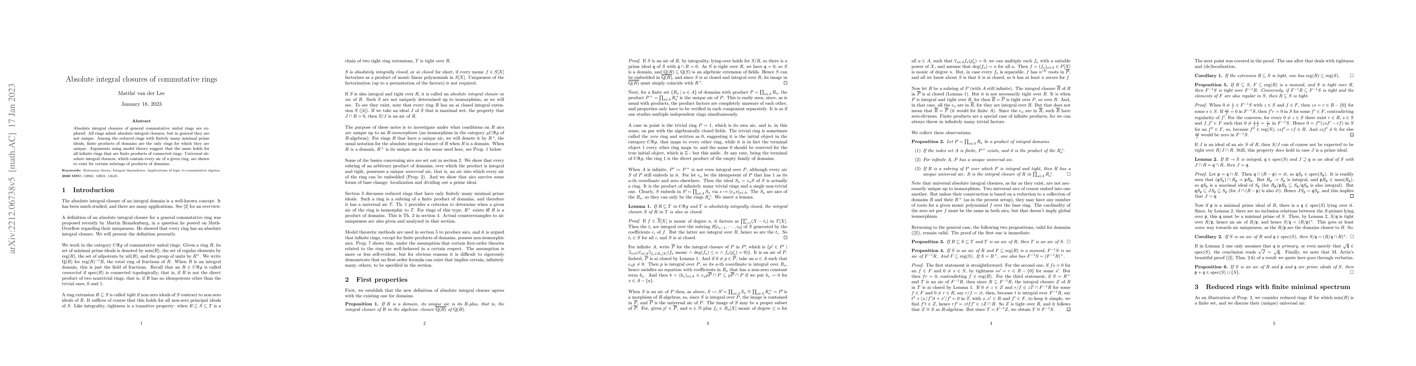 Thumbnail for Absolute integral closures of commutative rings