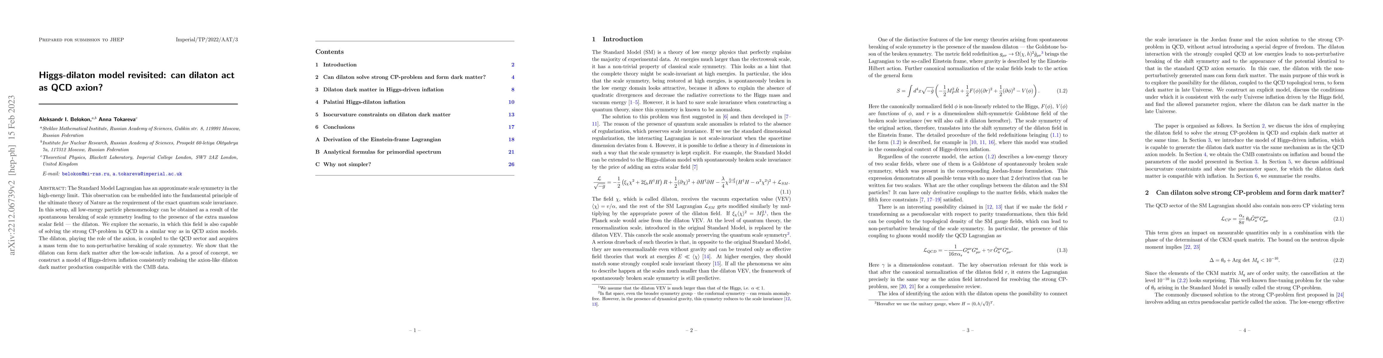 Thumbnail for Higgs-dilaton model revisited: can dilaton act as QCD axion?