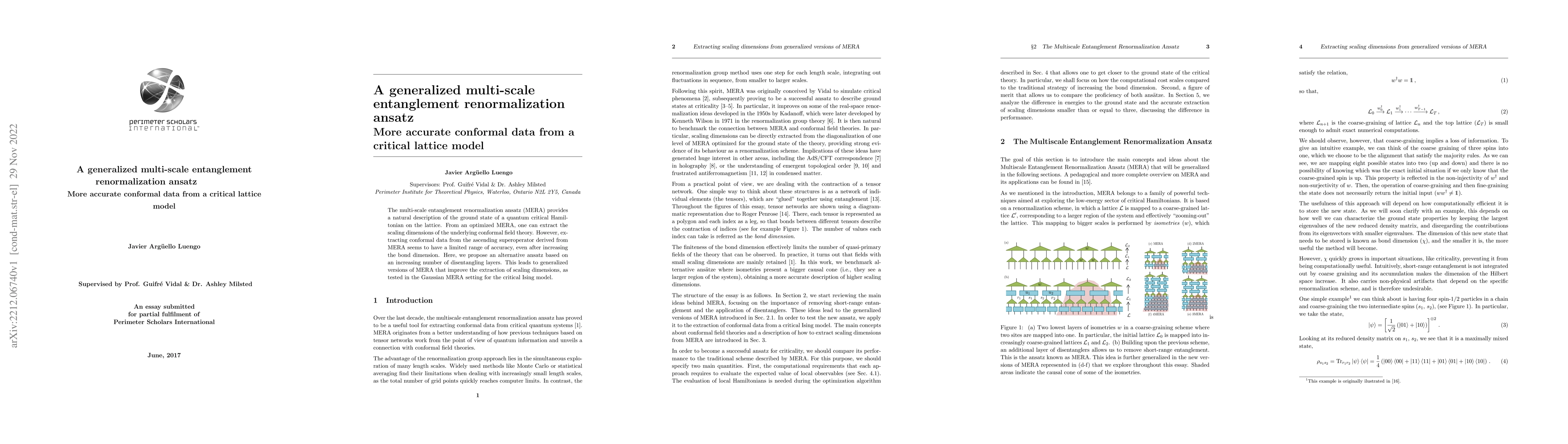 Thumbnail for A generalized multi-scale entanglement renormalization ansatz: more
  accurate conformal data from a critical lattice model