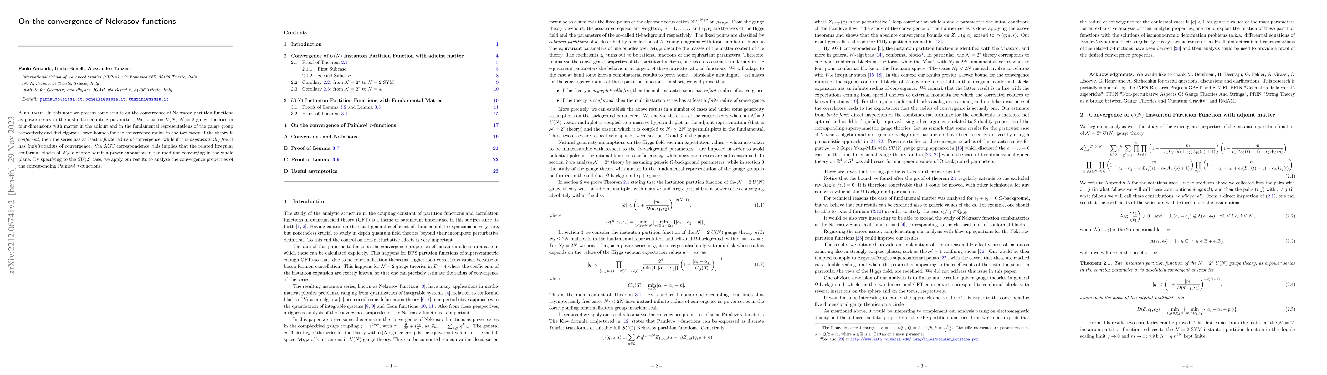 Thumbnail for On the convergence of Nekrasov functions