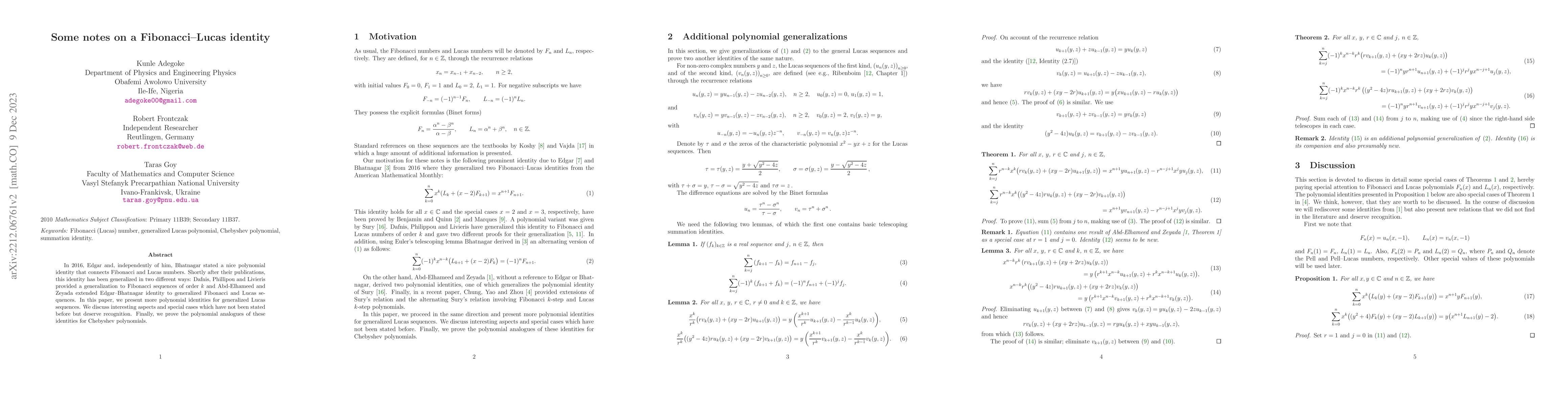 Thumbnail for Some notes on a Fibonacci-Lucas identity