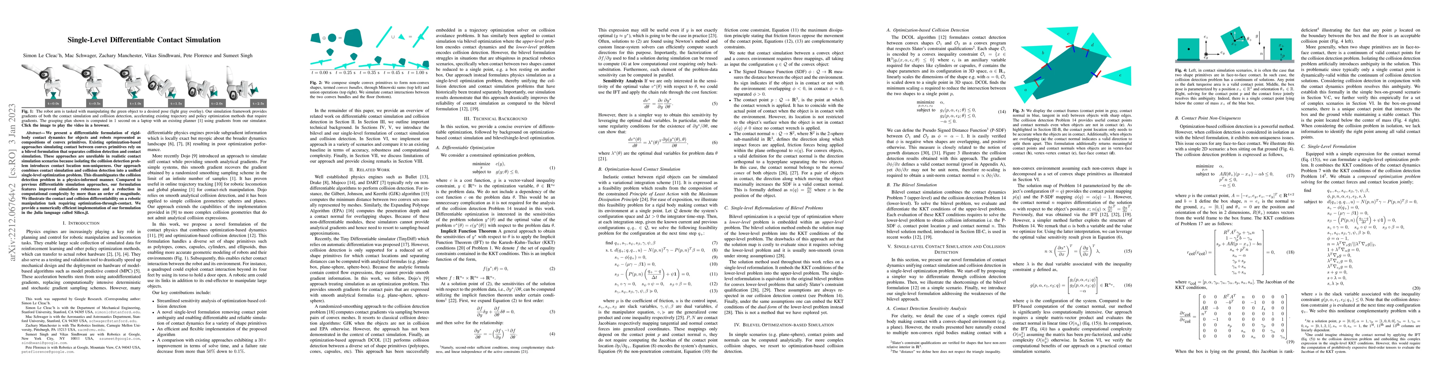 Thumbnail for Single-Level Differentiable Contact Simulation