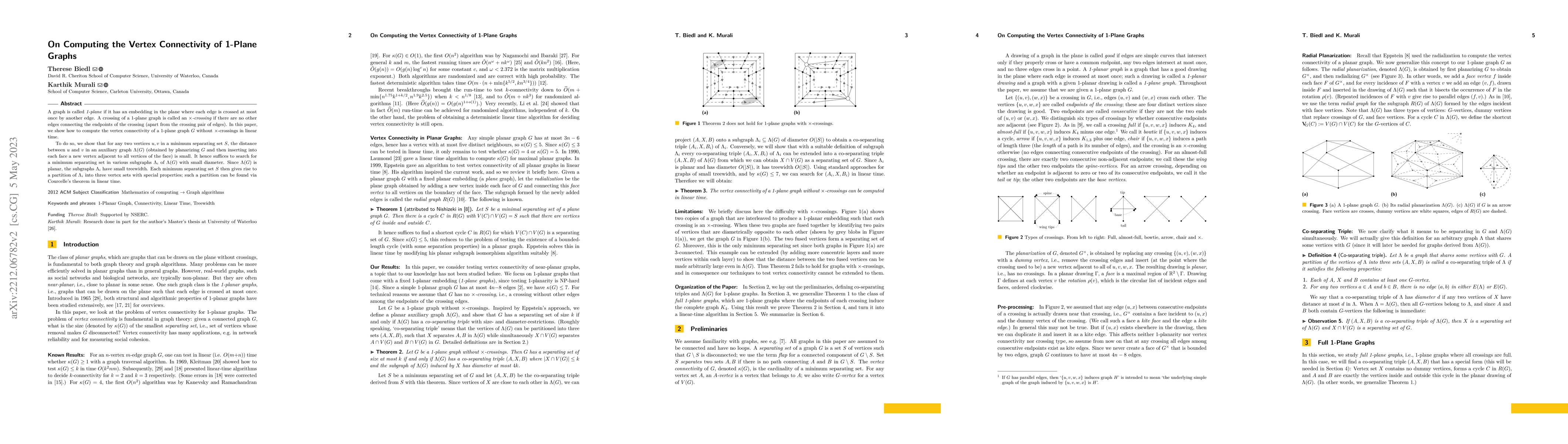 Thumbnail for On computing the vertex connectivity of 1-plane graphs