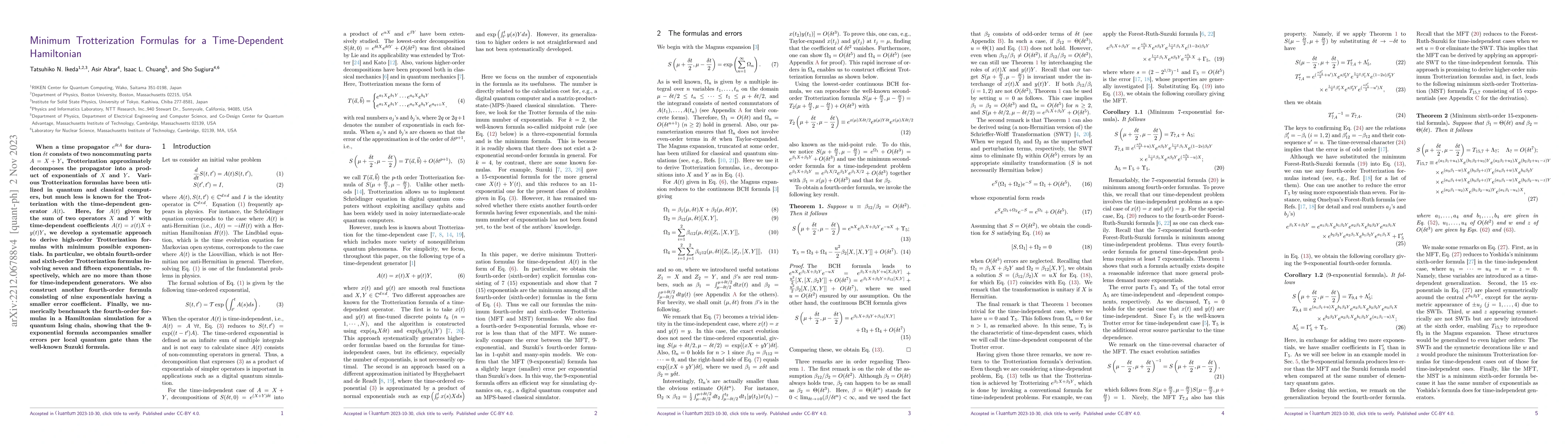 Thumbnail for Minimum Trotterization Formulas for a Time-Dependent Hamiltonian