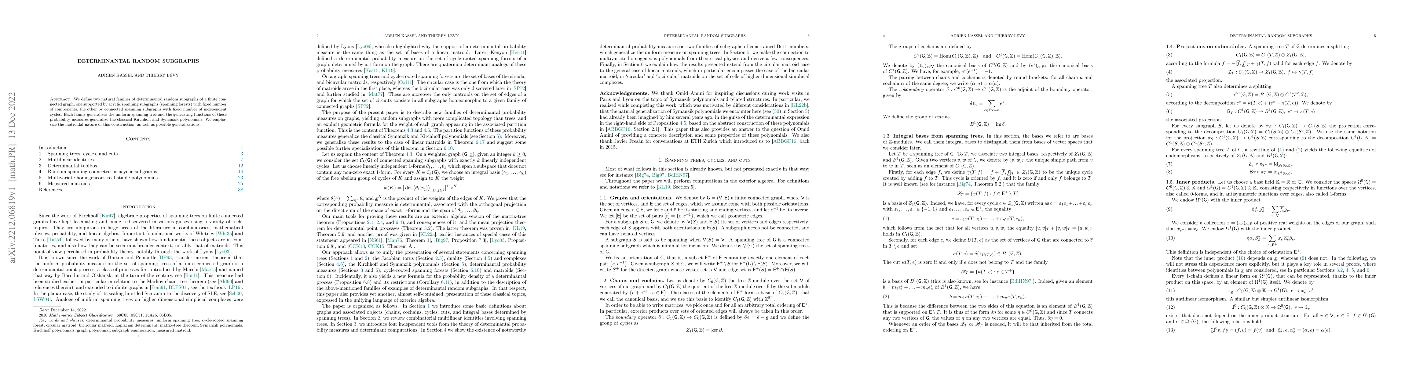 Thumbnail for Determinantal random subgraphs
