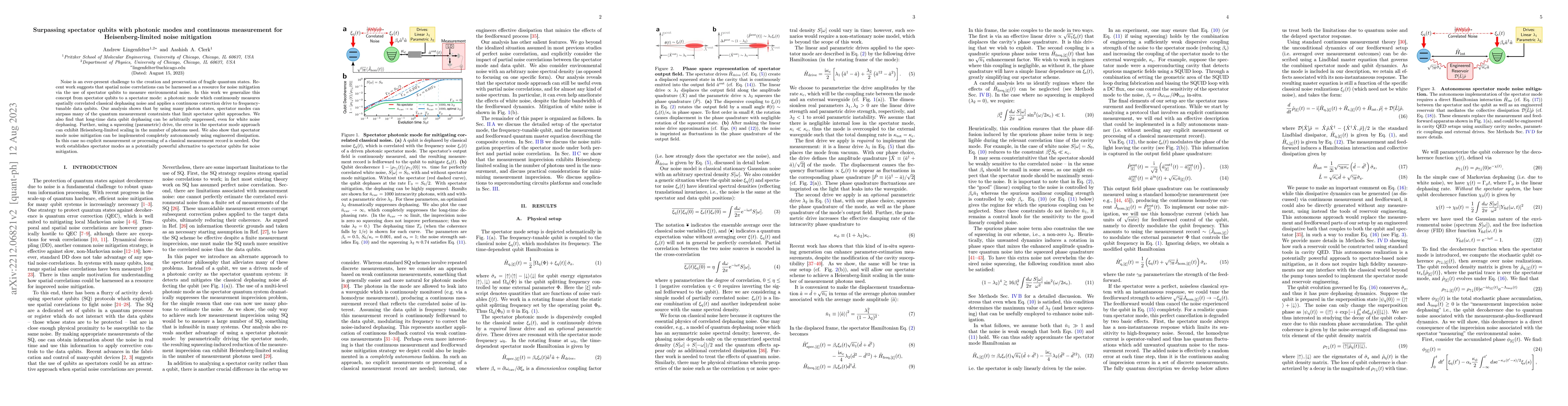 Thumbnail for Surpassing spectator qubits with photonic modes and continuous
  measurement for Heisenberg-limited noise mitigation