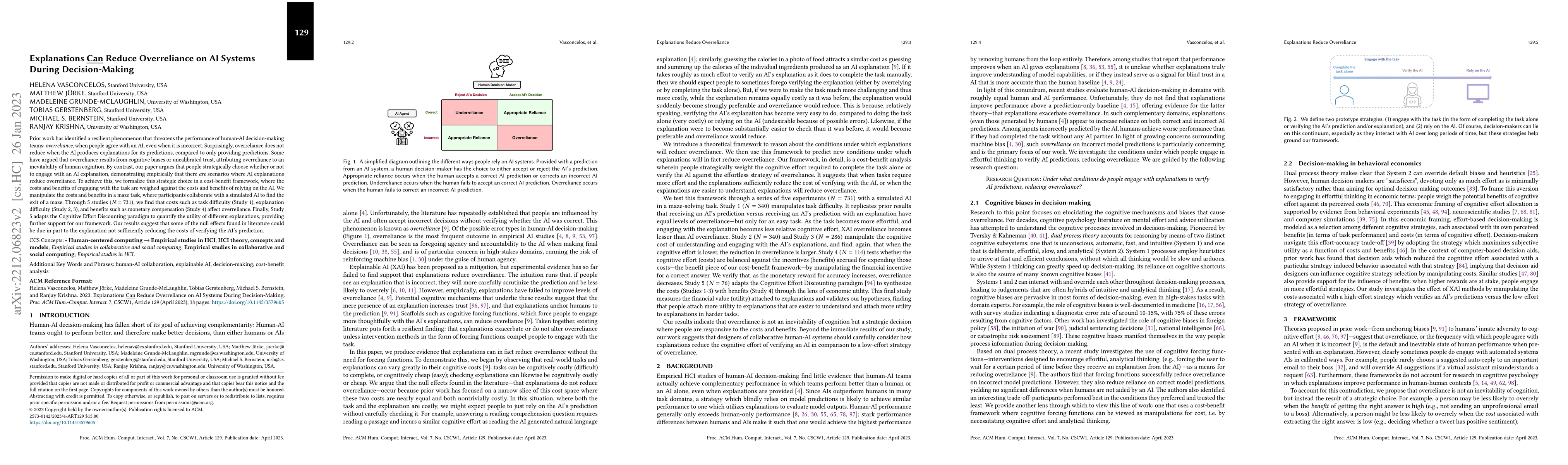 Thumbnail for Explanations Can Reduce Overreliance on AI Systems During
  Decision-Making