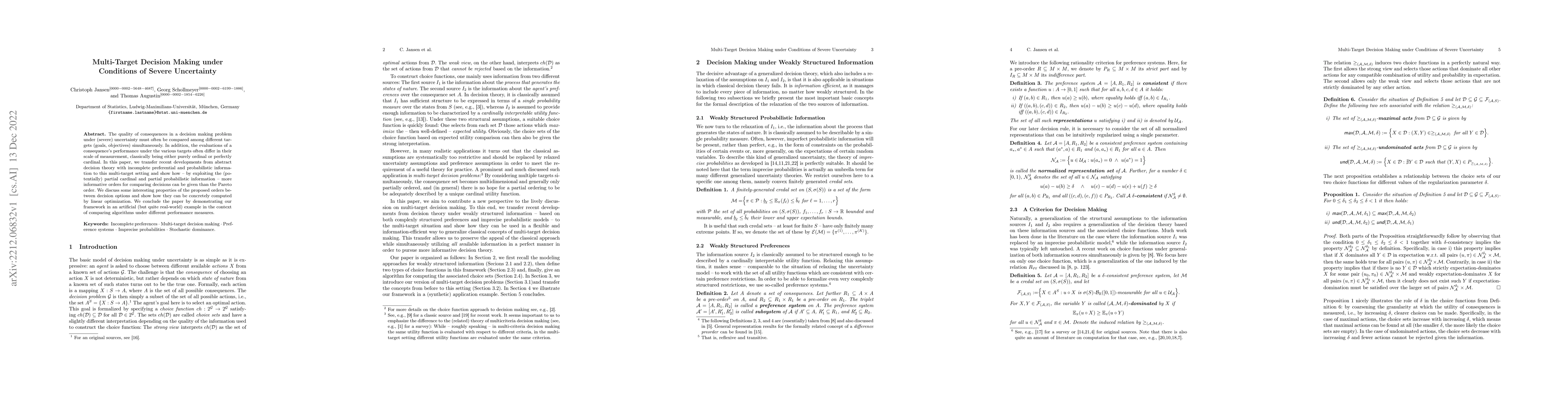 Thumbnail for Multi-Target Decision Making under Conditions of Severe Uncertainty