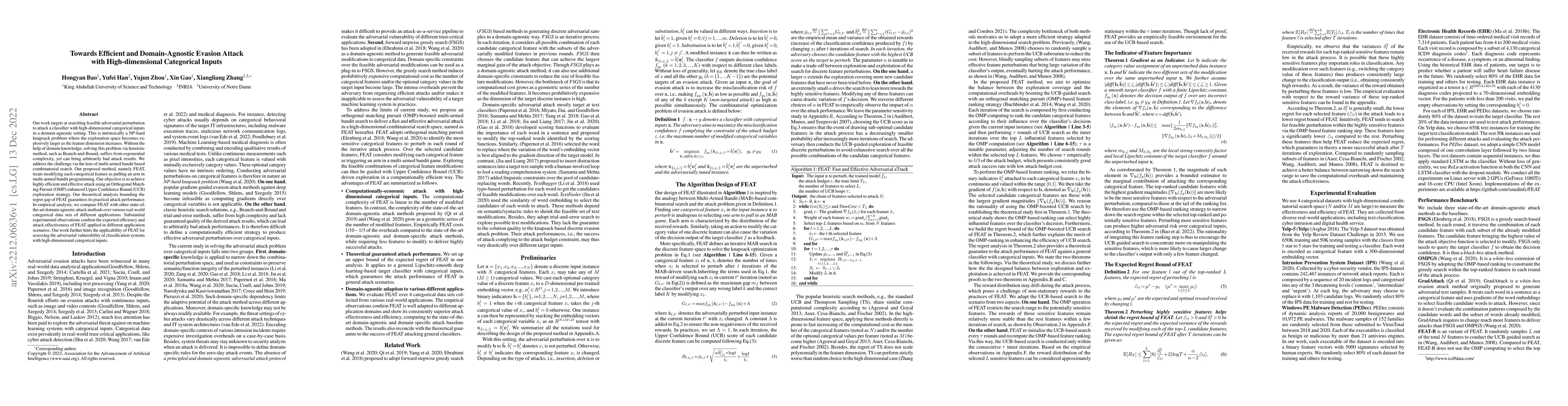 Thumbnail for Towards Efficient and Domain-Agnostic Evasion Attack with
  High-dimensional Categorical Inputs