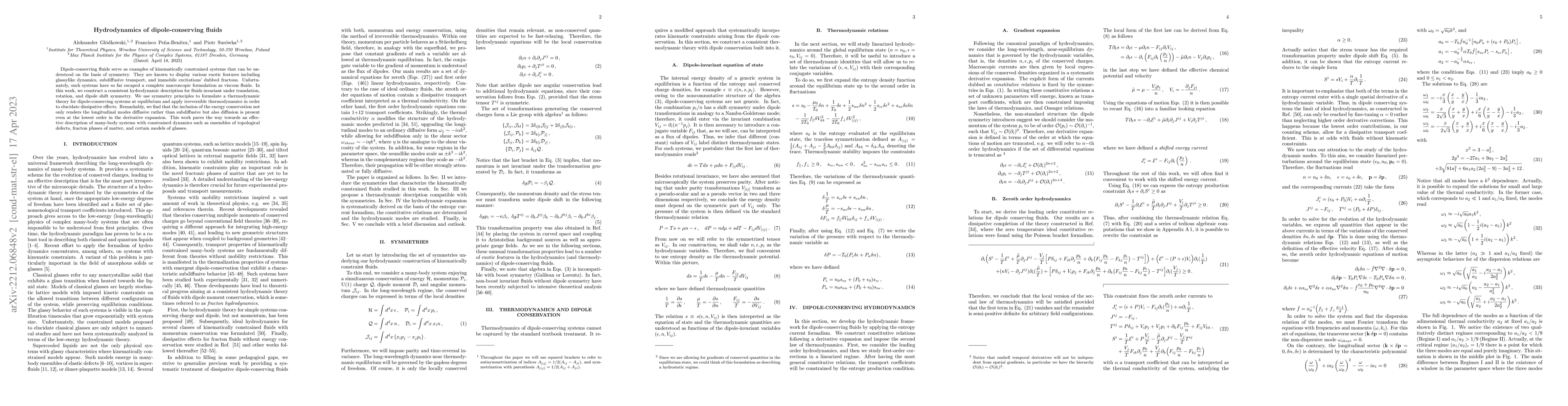 Thumbnail for Hydrodynamics of dipole-conserving fluids