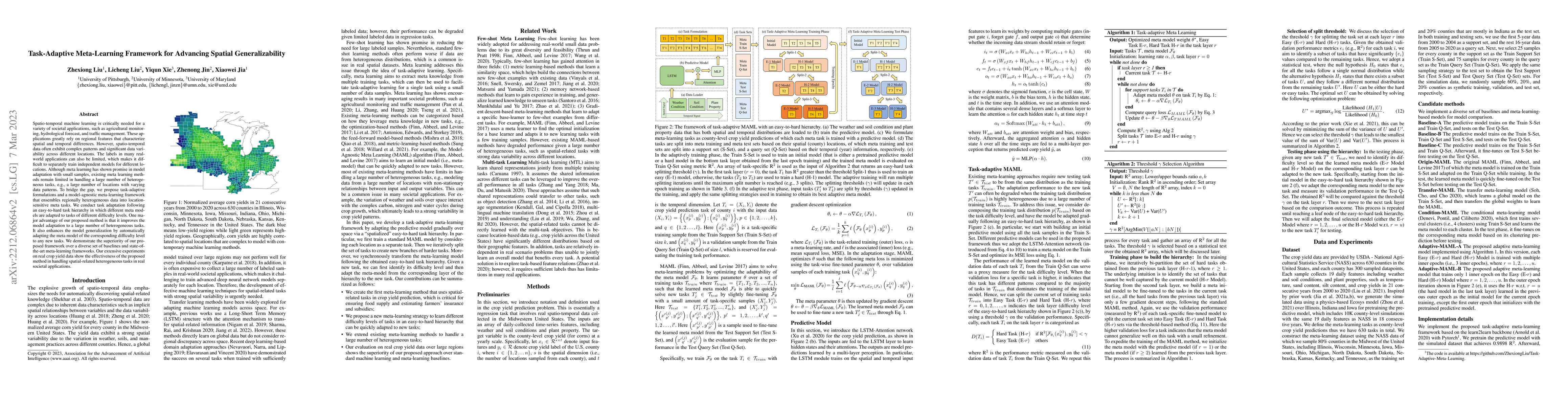 Thumbnail for Task-Adaptive Meta-Learning Framework for Advancing Spatial
  Generalizability