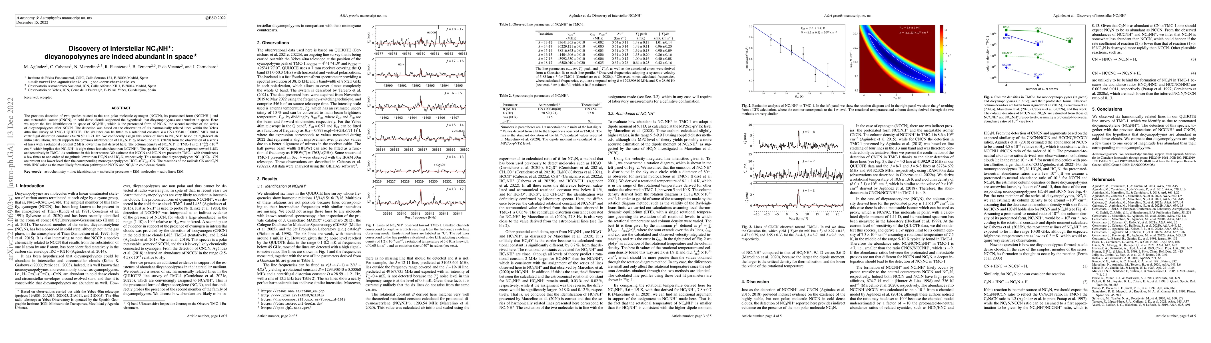 Thumbnail for Discovery of interstellar NC4NH+: dicyanopolyynes are indeed abundant in
  space