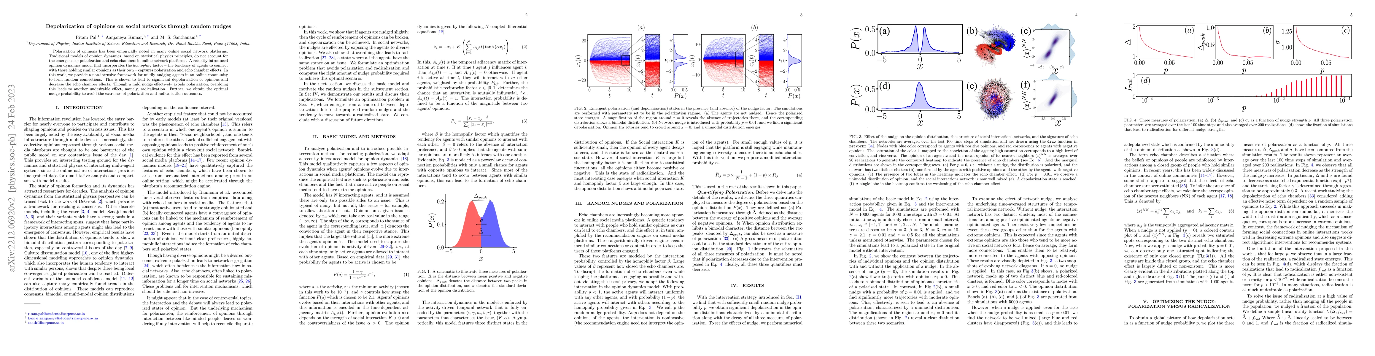 Thumbnail for Depolarization of opinions on social networks through random nudges