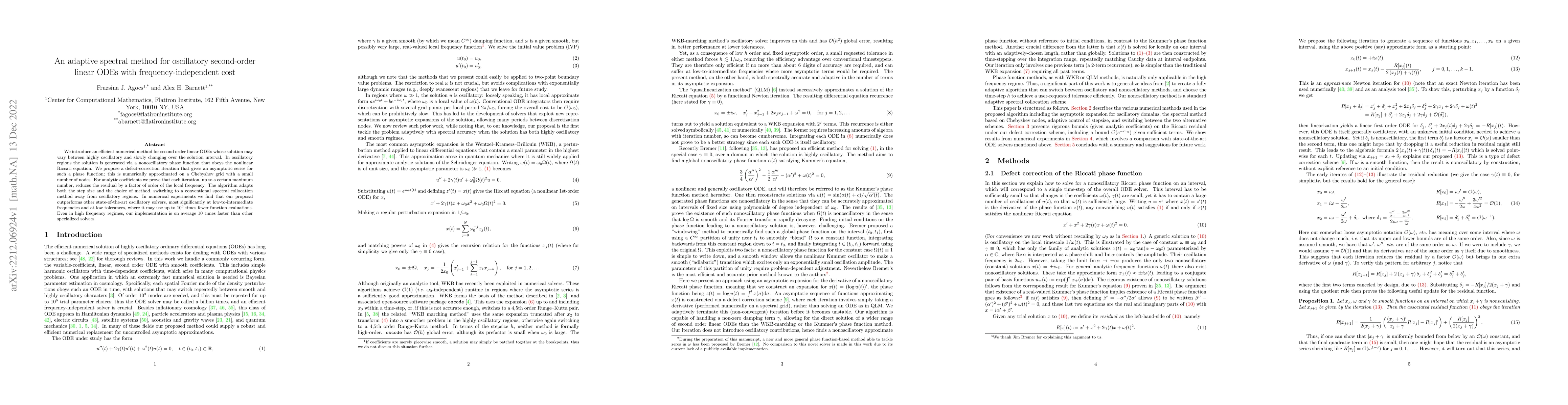 Thumbnail for An adaptive spectral method for oscillatory second-order linear ODEs
  with frequency-independent cost