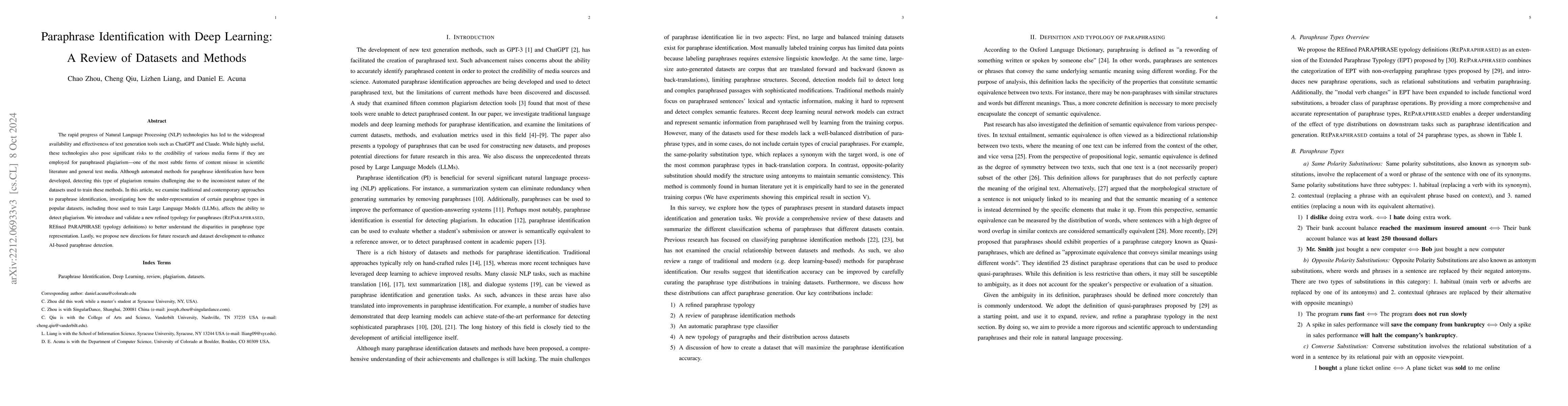 Thumbnail for Paraphrase Identification with Deep Learning: A Review of Datasets and
  Methods