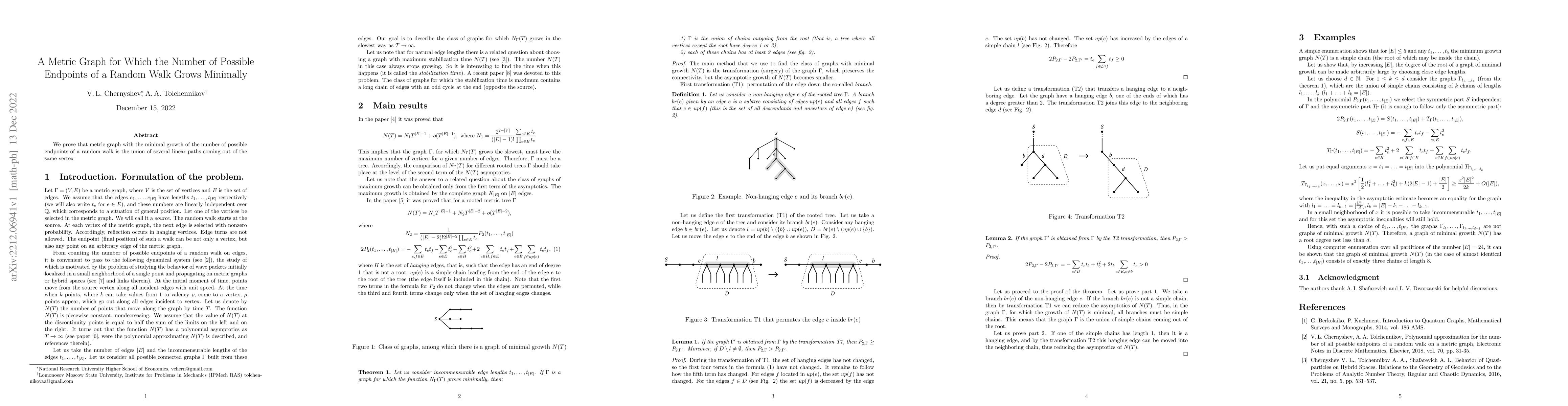 Thumbnail for A Metric Graph for Which the Number of Possible Endpoints of a Random
  Walk Grows Minimally