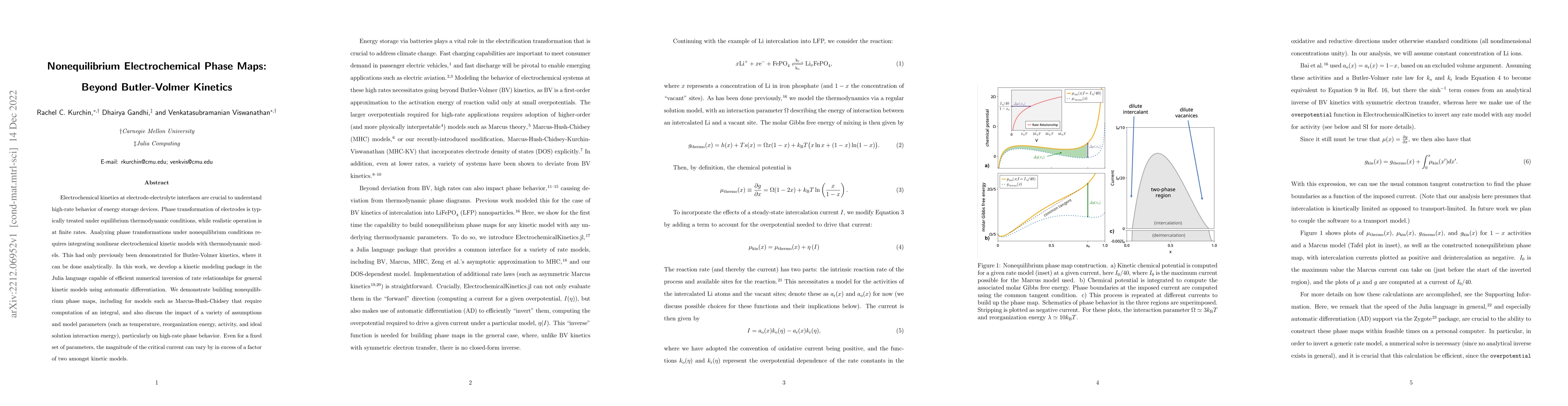 Thumbnail for Nonequilibrium Electrochemical Phase Maps: Beyond Butler-Volmer Kinetics