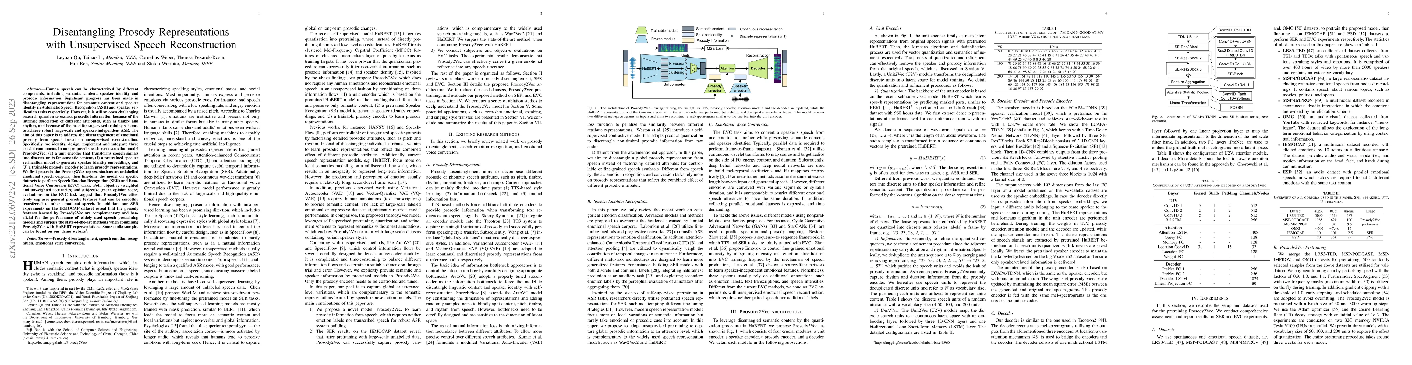 Thumbnail for Disentangling Prosody Representations with Unsupervised Speech
  Reconstruction